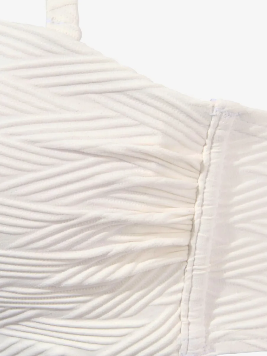 Haut de bikini bandeau structuré avec bonnets rembourrés