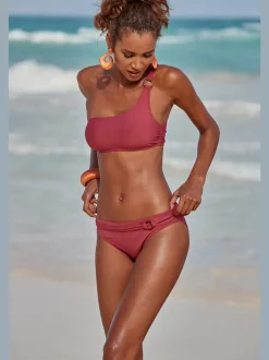 Haut de bikini bustier avec bonnets amovibles et coupe asymétrique