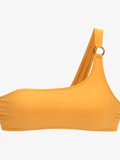 Haut de bikini bustier avec bonnets amovibles et coupe asymétrique