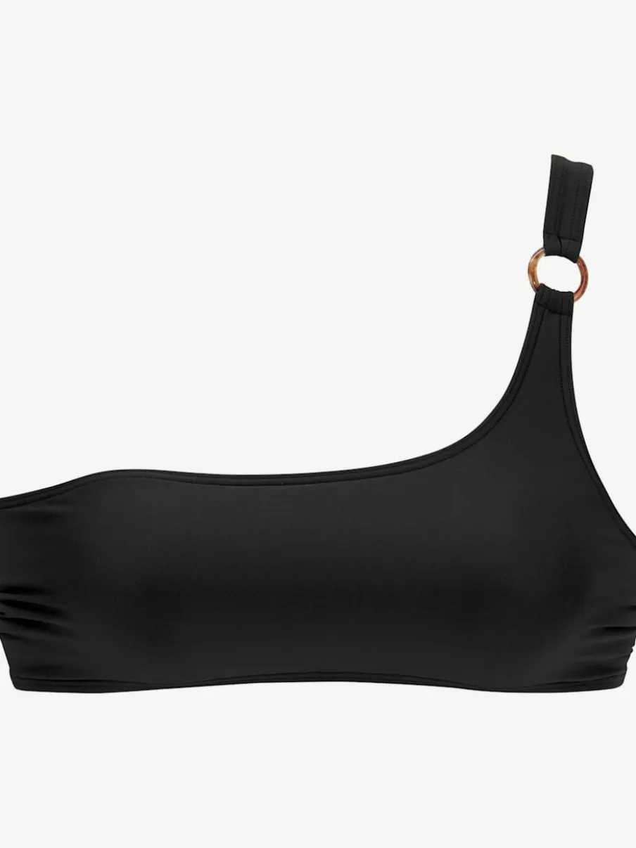 Haut de bikini bustier avec bonnets amovibles et coupe asymétrique