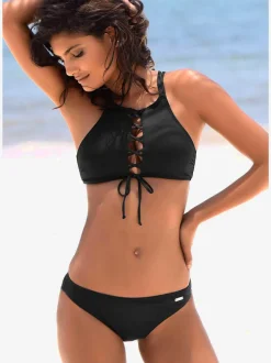 Haut de bikini bustier avec bretelles croisées au dos