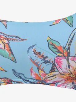 Haut de bikini bustier floral à bretelles réglables et bonnets amovibles