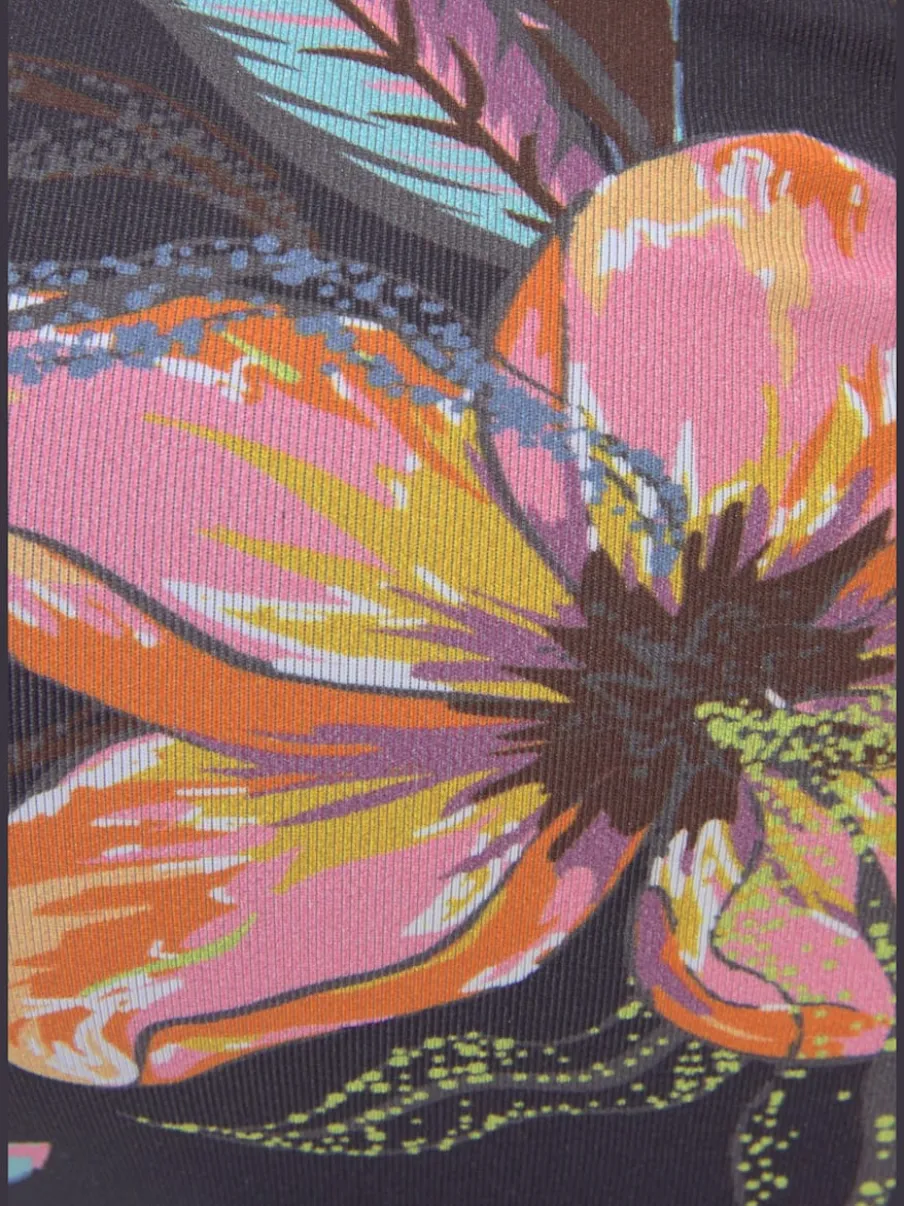 Haut de bikini bustier floral à bretelles réglables et bonnets amovibles