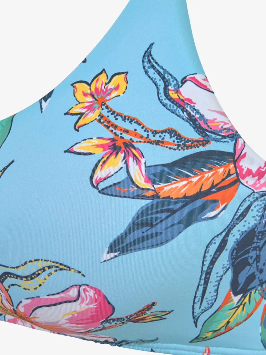 Haut de bikini bustier floral à bretelles réglables et bonnets amovibles