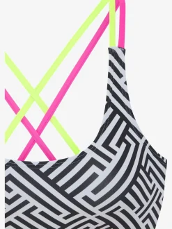 Haut de bikini bustier graphique avec bretelles croisées