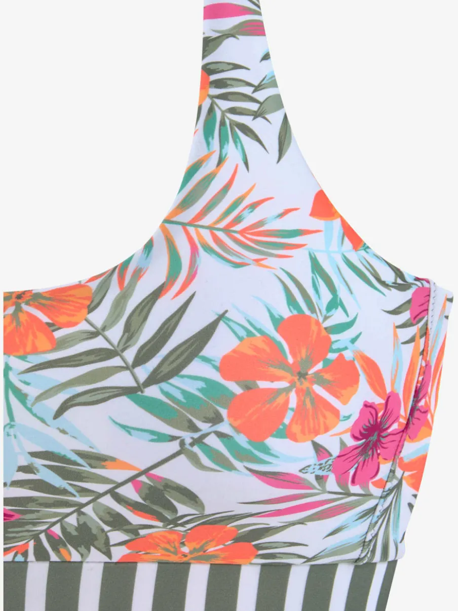 Haut de bikini bustier à motifs floraux avec bonnets amovibles