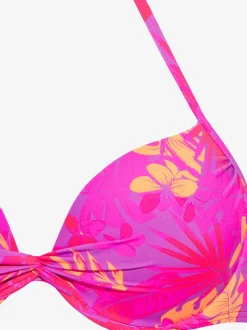 Haut de bikini push-up haut de maillot de bain avec imprimé floral intégral