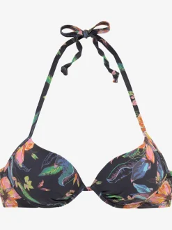 Haut de bikini push-up à imprimé floral avec bonnets rembourrés