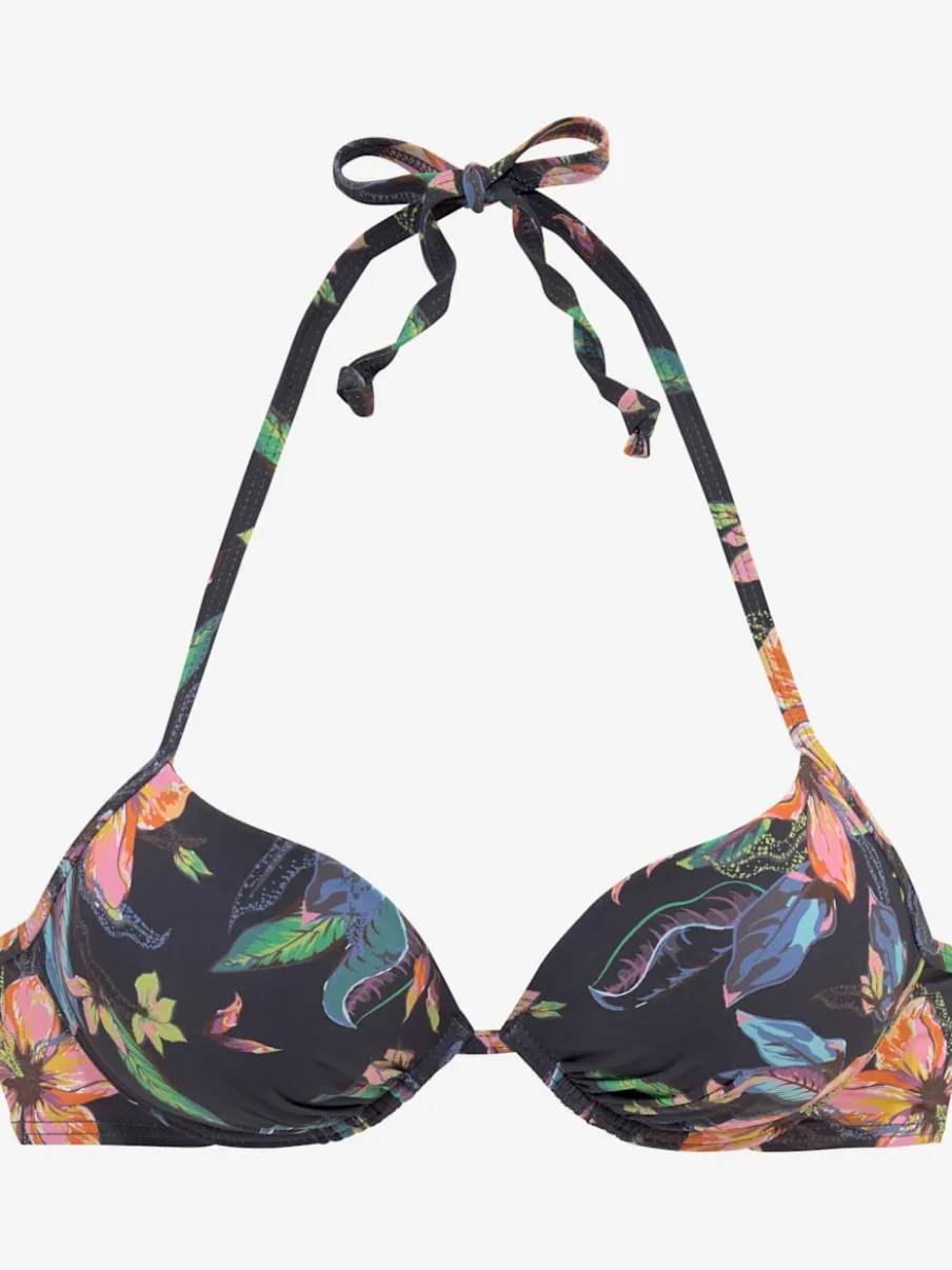 Haut de bikini push-up à imprimé floral avec bonnets rembourrés