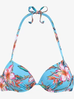 Haut de bikini push-up à imprimé floral avec bonnets rembourrés