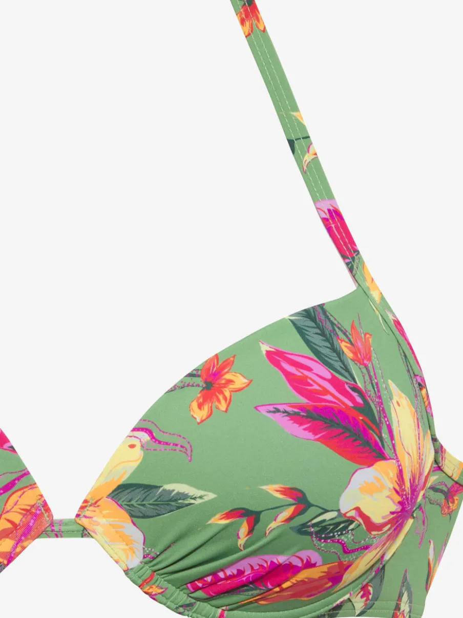 Haut de bikini push-up à imprimé floral avec bonnets rembourrés