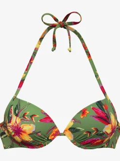 Haut de bikini push-up à imprimé floral avec bonnets rembourrés