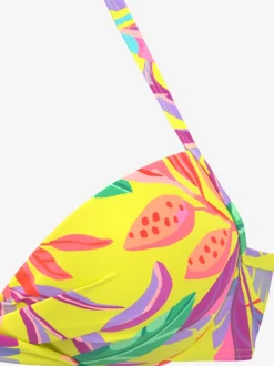 Haut de bikini push-up à motifs floraux uniques
