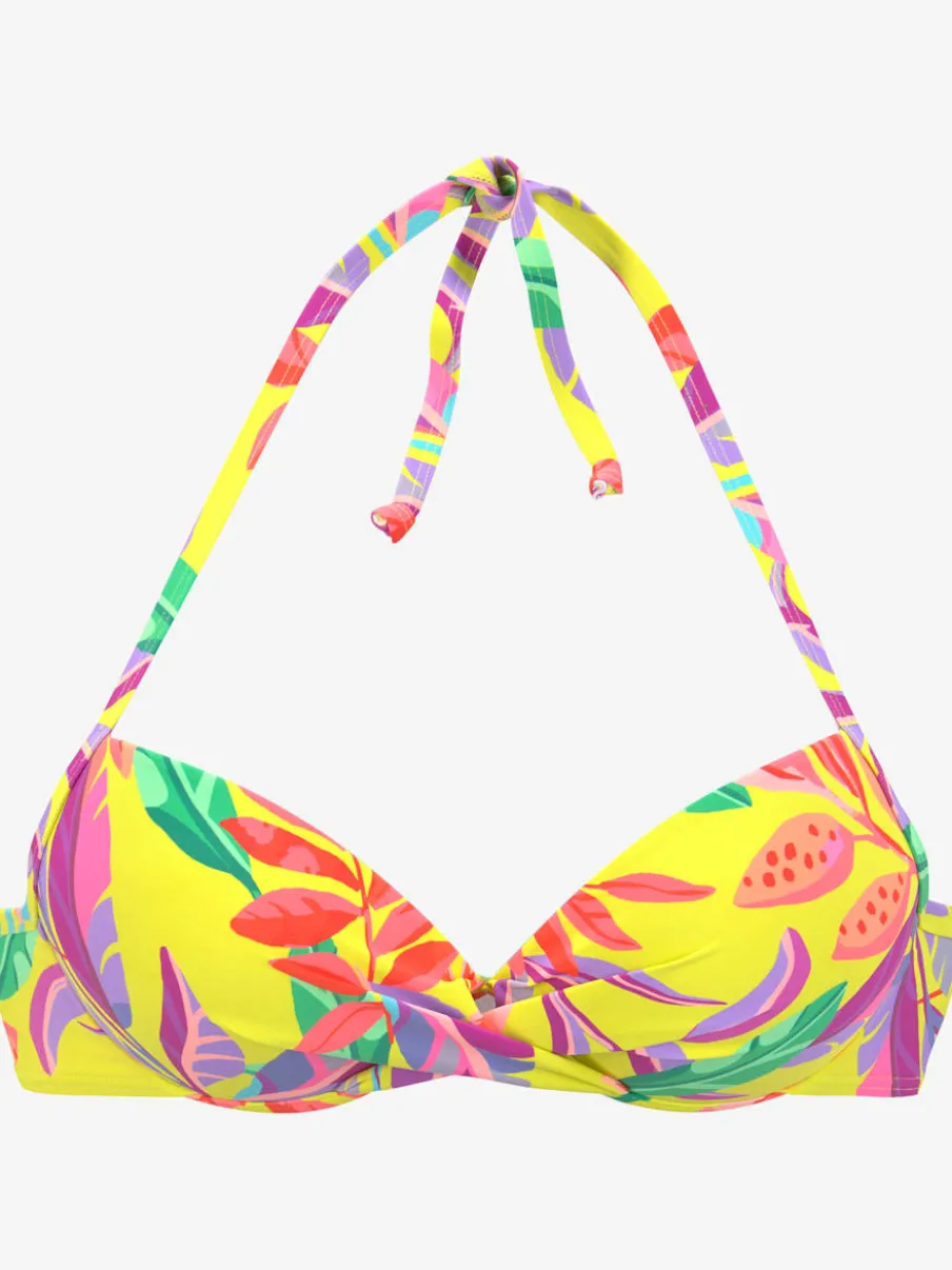 Haut de bikini push-up à motifs floraux uniques