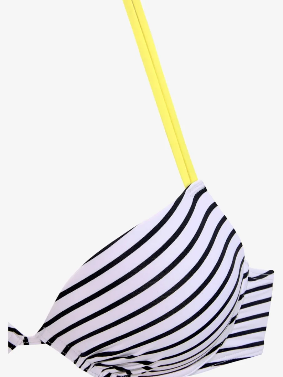 Haut de bikini push-up rayé avec bonnets rembourrés