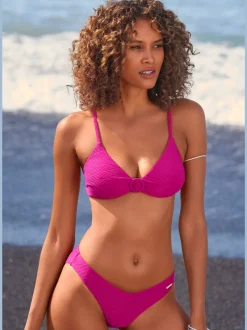 Haut de bikini triangle avec anneau décoratif et bonnets amovibles