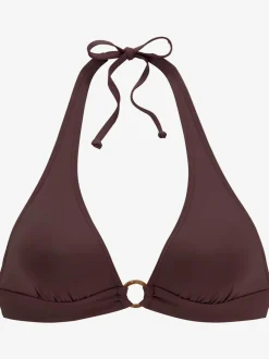 Haut de bikini triangle avec bonnets amovibles et anneau devant