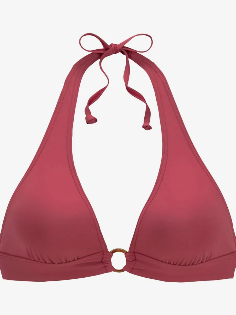 Haut de bikini triangle avec bonnets amovibles et anneau devant
