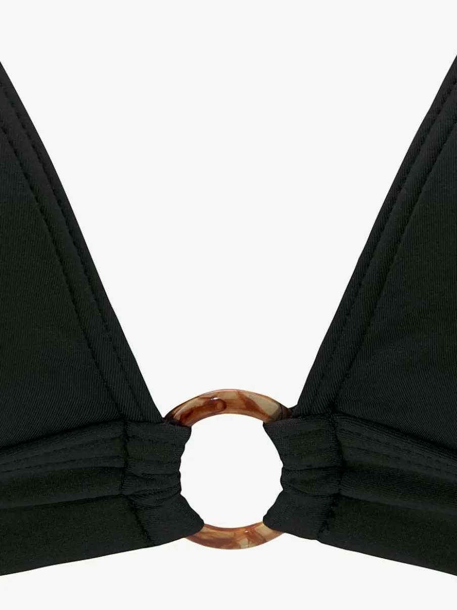 Haut de bikini triangle avec bonnets amovibles et anneau devant