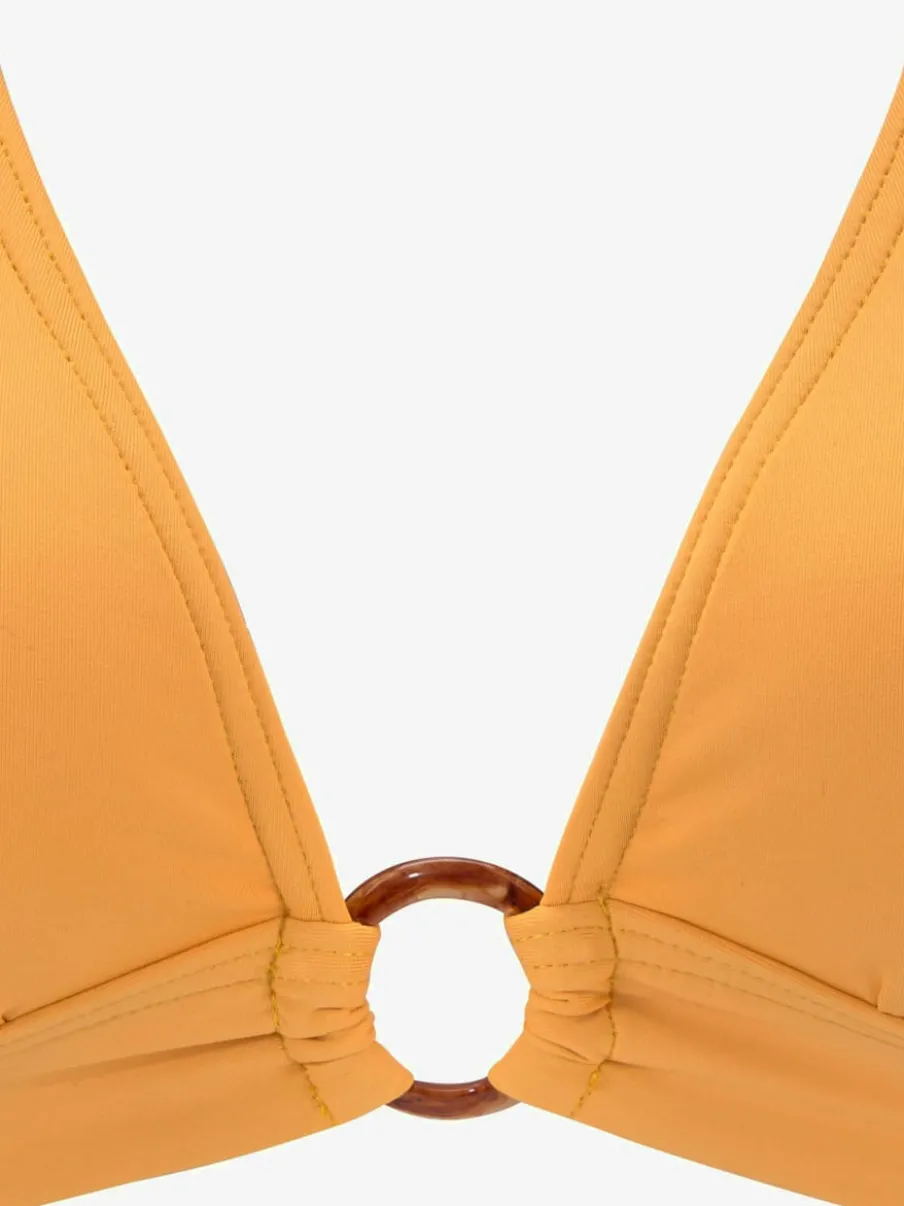Haut de bikini triangle avec bonnets amovibles et anneau devant