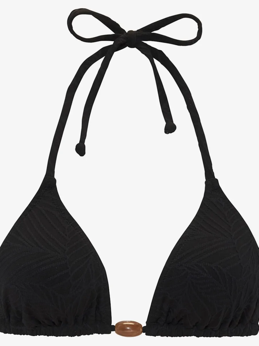 Haut de bikini triangle avec bonnets amovibles et perle décorative