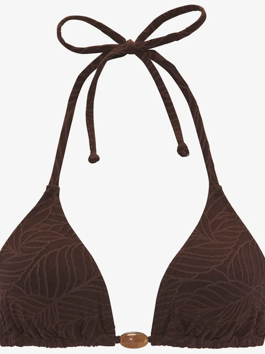 Haut de bikini triangle avec bonnets amovibles et perle décorative