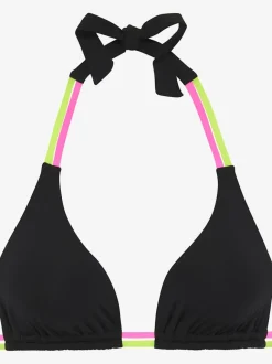 Haut de bikini triangle avec détails fluos contrastés