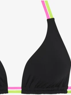Haut de bikini triangle avec détails fluos contrastés