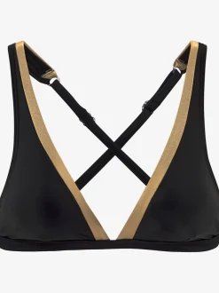 Haut de bikini triangle avec empiècements dorés amovibles