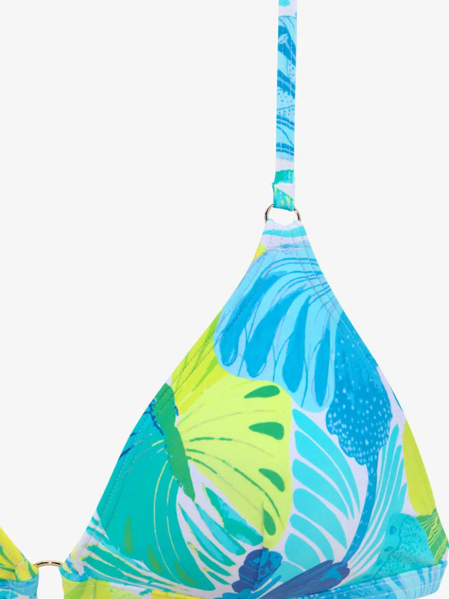 Haut de bikini triangle avec imprimé floral tropical