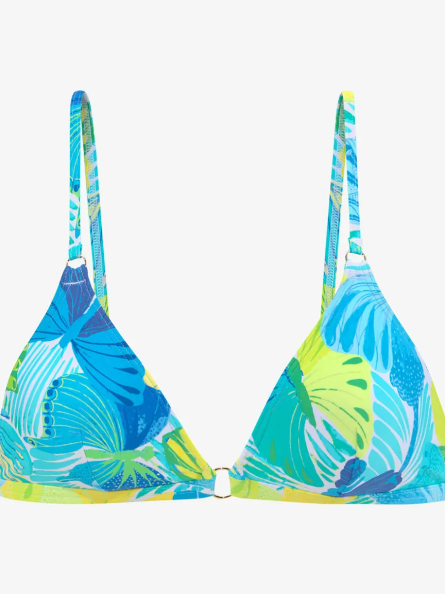 Haut de bikini triangle avec imprimé floral tropical