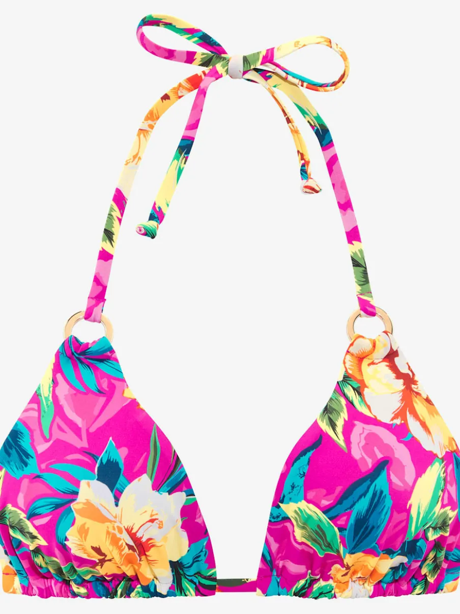 Haut de bikini triangle avec motifs floraux et bonnets amovibles