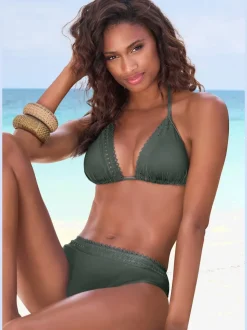 Haut de bikini triangle avec motif ajouré décoratif