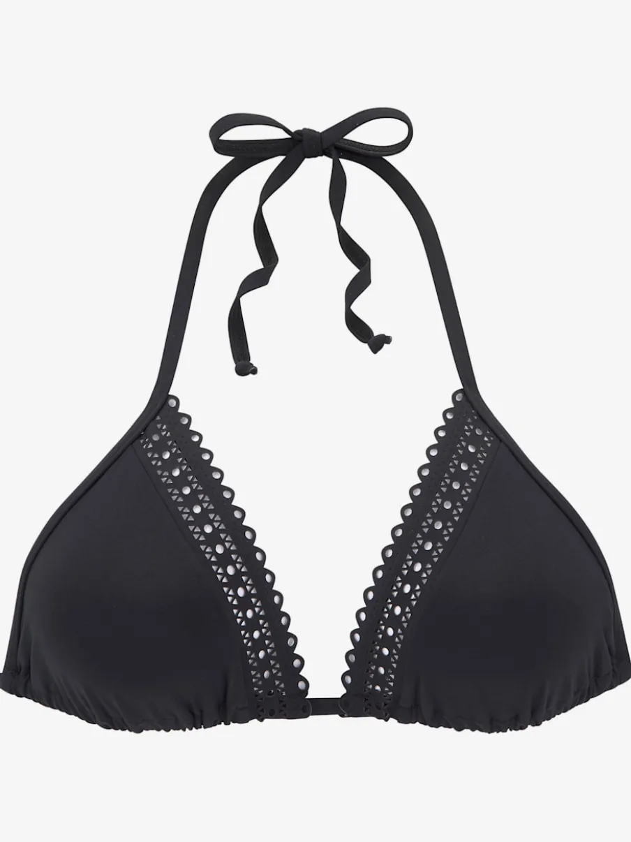 Haut de bikini triangle avec motif ajouré décoratif
