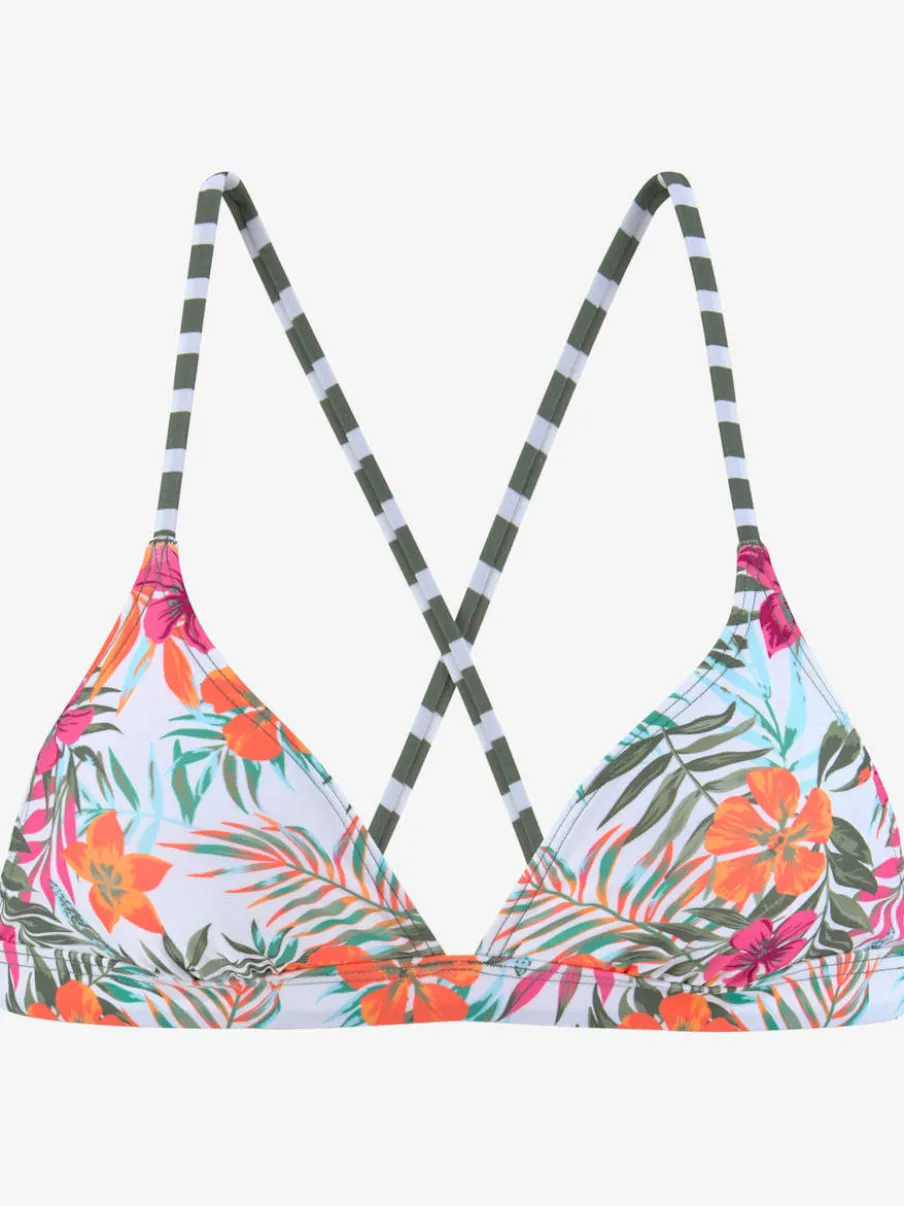 Haut de bikini triangle avec motifs fleuris à porter selon envies