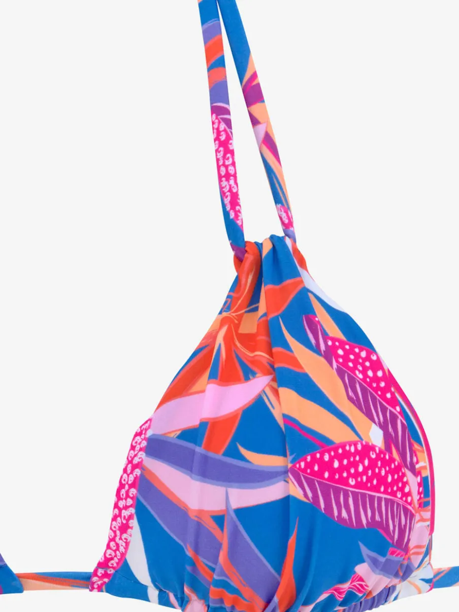 Haut de bikini triangle avec motif floral unique