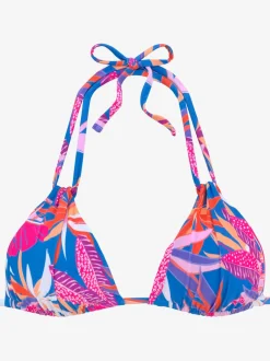 Haut de bikini triangle avec motif floral unique
