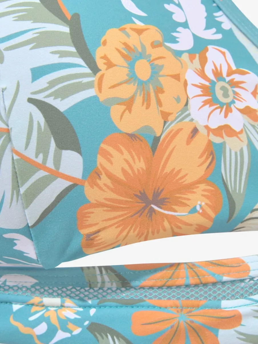 Haut de bikini triangle imprimé tropical avec bonnets amovibles