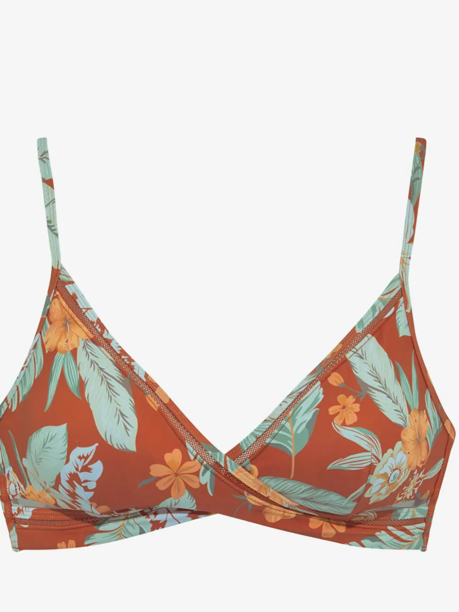 Haut de bikini triangle imprimé tropical avec bonnets amovibles