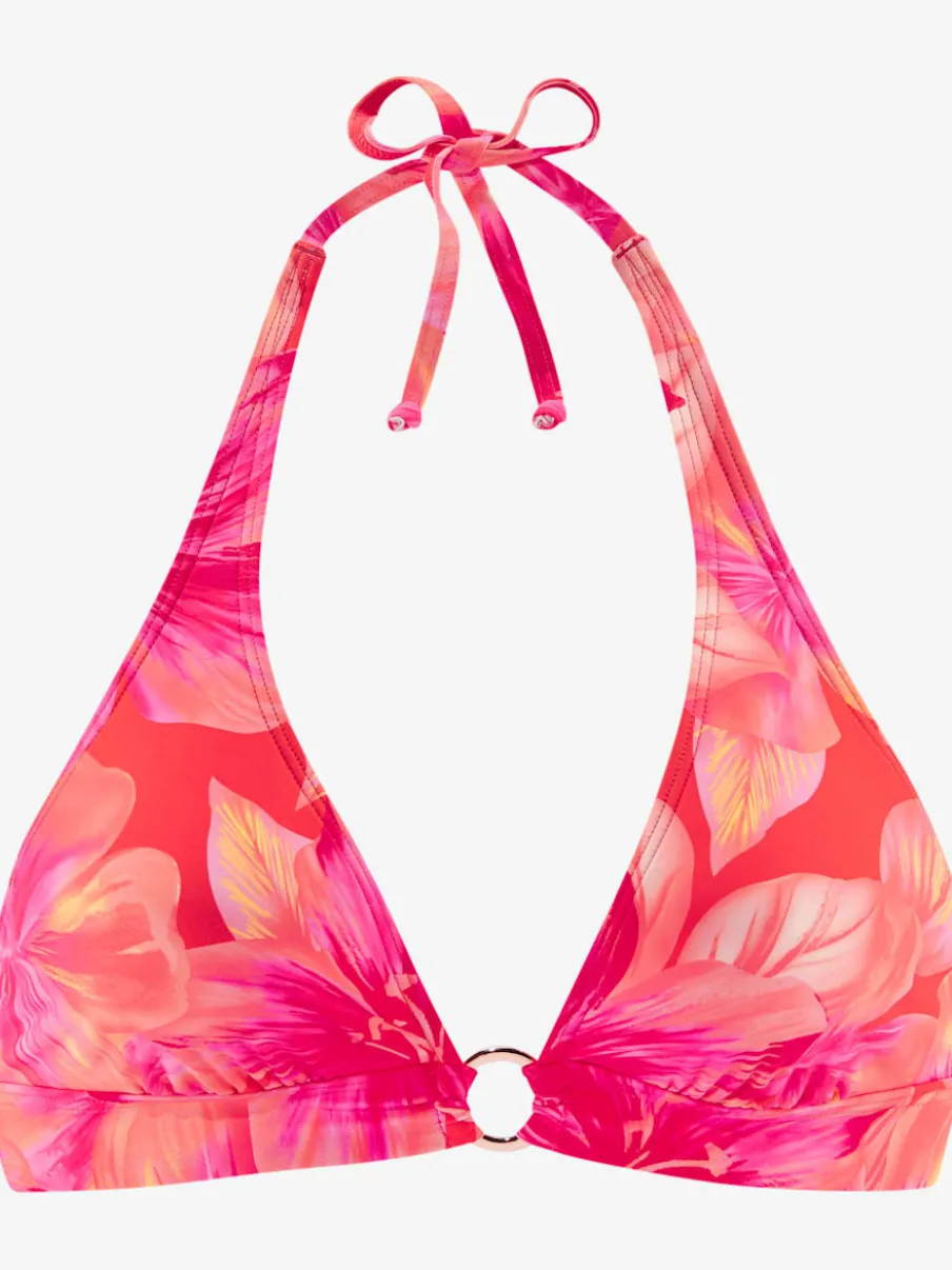 Haut de bikini triangle à imprimé floral avec bretelles