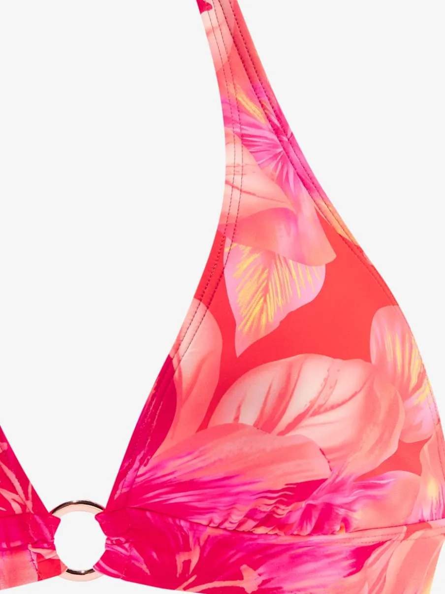 Haut de bikini triangle à imprimé floral avec bretelles