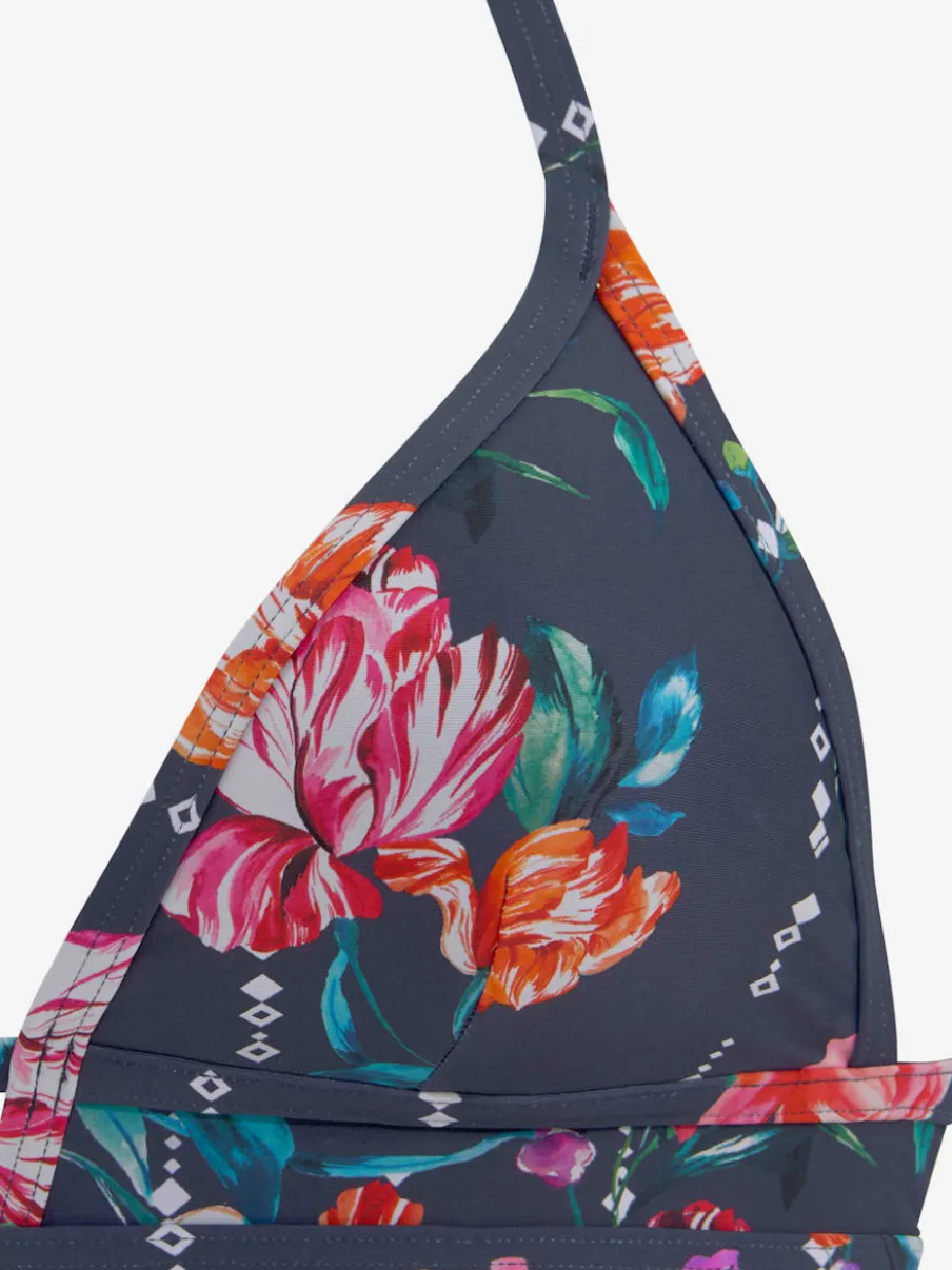 Haut de bikini triangle imprimé floral à nouer