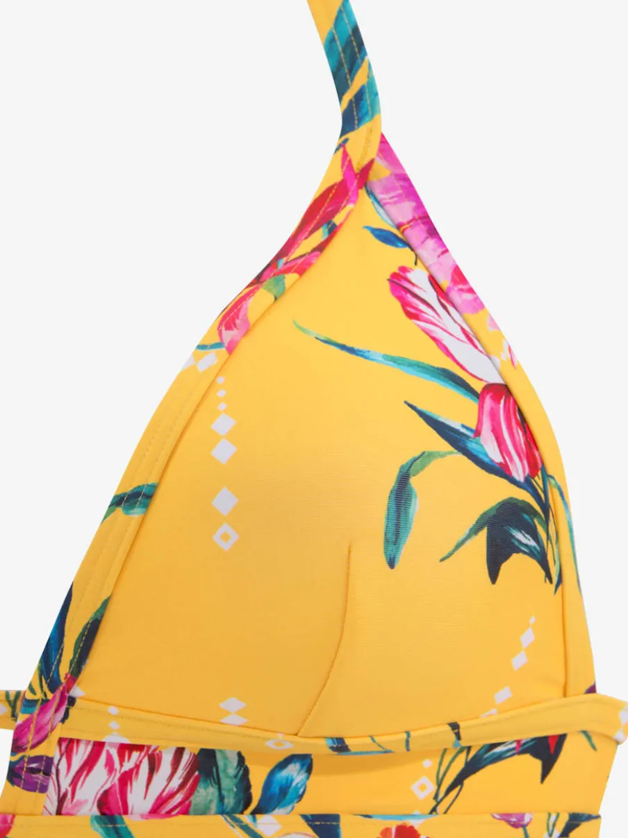 Haut de bikini triangle imprimé floral à nouer