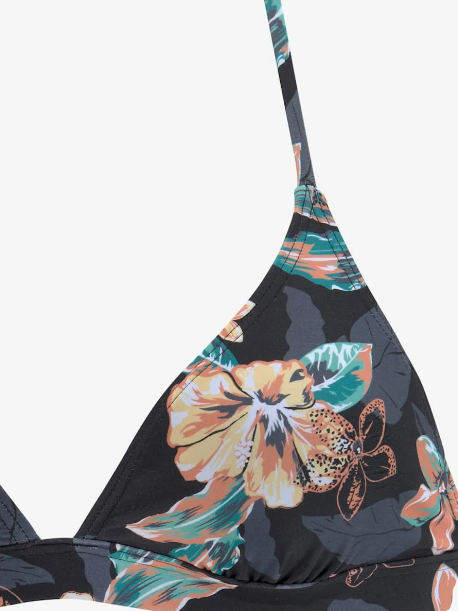Haut de bikini triangle à motif floral et bonnets amovibles