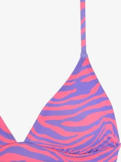 Haut de bikini triangle à motif animal avec bonnets amovibles