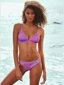 Haut de bikini triangle à motif animal avec bonnets amovibles