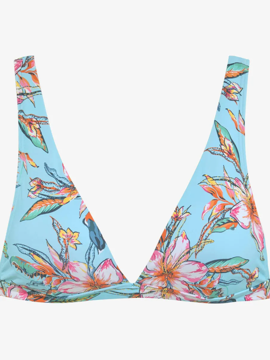 Haut de bikini triangle à motifs floraux avec bonnets amovibles et bretelles réglables