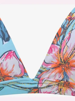 Haut de bikini triangle à motifs floraux avec bonnets amovibles et bretelles réglables