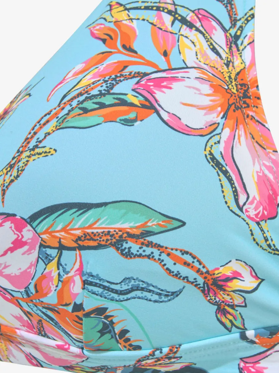 Haut de bikini triangle à motifs floraux avec bonnets amovibles et bretelles réglables
