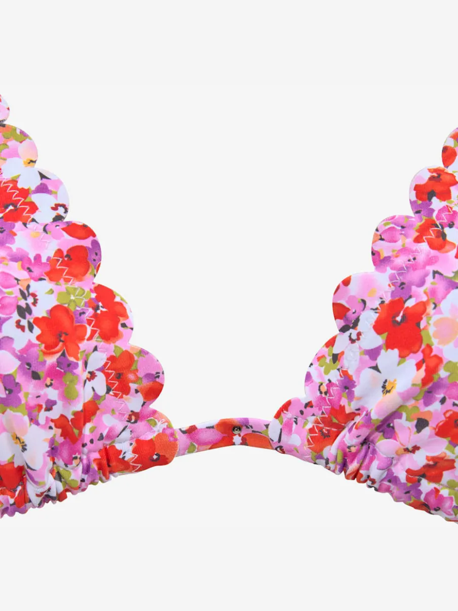 Haut de bikini triangle à motifs floraux avec bonnets amovibles